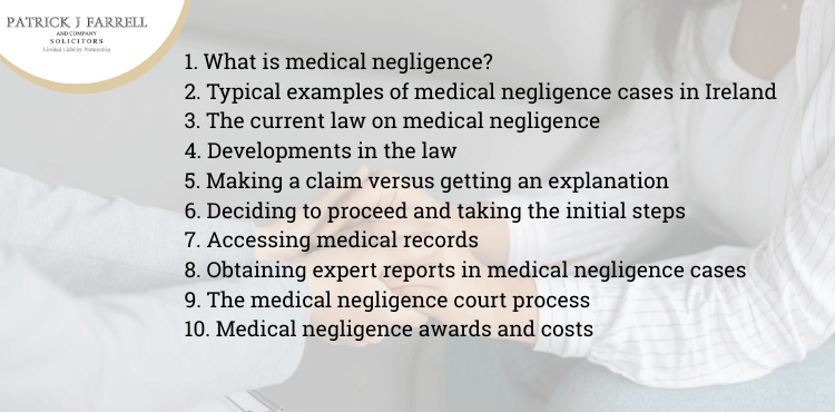 medical negligence checklist