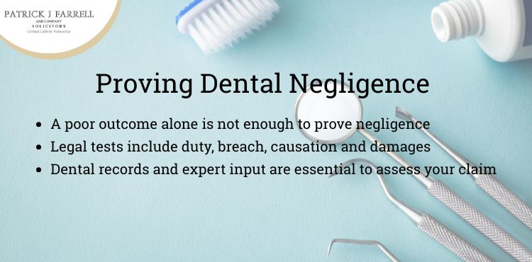proving dental negligence ireland